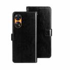 For OPPO Reno8 T 4G idewei Crazy Horse Texture Leather Phone Case with Holder(Black) - 1