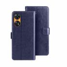 For OPPO Reno8 T 4G idewei Crazy Horse Texture Leather Phone Case with Holder(Blue) - 1