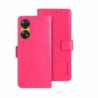 For OPPO Reno8 T 4G idewei Crazy Horse Texture Leather Phone Case with Holder(Rose Red) - 1