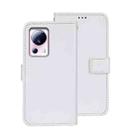 For Xiaomi 13 Lite idewei Crazy Horse Texture Leather Phone Case with Holder(White) - 1