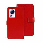 For Xiaomi 13 Lite idewei Crazy Horse Texture Leather Phone Case with Holder(Red) - 1