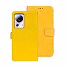 For Xiaomi 13 Lite idewei Crazy Horse Texture Leather Phone Case with Holder(Yellow) - 1