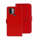 For Xiaomi Poco C51 idewei Crazy Horse Texture Leather Phone Case with Holder(Red) - 1