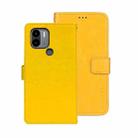 For Xiaomi Poco C51 idewei Crazy Horse Texture Leather Phone Case with Holder(Yellow) - 1