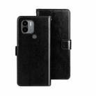 For Xiaomi Poco C51 idewei Crazy Horse Texture Leather Phone Case with Holder(Black) - 1