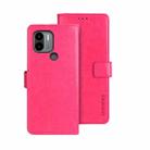 For Xiaomi Poco C51 idewei Crazy Horse Texture Leather Phone Case with Holder(Rose Red) - 1