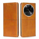 For OPPO Find X6 Pro 5G Cow Texture Magnetic Horizontal Flip Leather Phone Case(Light Brown) - 1