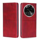 For OPPO Find X6 Pro 5G Cow Texture Magnetic Horizontal Flip Leather Phone Case(Red) - 1