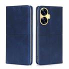 For Realme C55 4G Cow Texture Magnetic Horizontal Flip Leather Phone Case(Blue) - 1