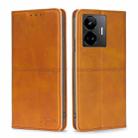 For Realme GT Neo 5 / GT3 / GT Neo 5 240W Cow Texture Magnetic Horizontal Flip Leather Phone Case(Light Brown) - 1