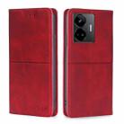 For Realme GT Neo 5 / GT3 / GT Neo 5 240W Cow Texture Magnetic Horizontal Flip Leather Phone Case(Red) - 1