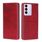 For vivo S16e / V27e Cow Texture Magnetic Horizontal Flip Leather Phone Case(Red) - 1