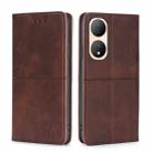 For vivo Y100 5G Cow Texture Magnetic Horizontal Flip Leather Phone Case(Dark Brown) - 1