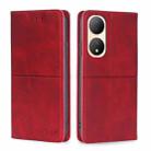 For vivo Y100 5G Cow Texture Magnetic Horizontal Flip Leather Phone Case(Red) - 1