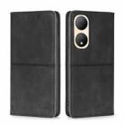 For vivo Y100 5G Cow Texture Magnetic Horizontal Flip Leather Phone Case(Black) - 1