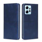 For Xiaomi Redmi Note 12 4G Global Cow Texture Magnetic Horizontal Flip Leather Phone Case(Blue) - 1