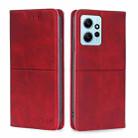 For Xiaomi Redmi Note 12 4G Global Cow Texture Magnetic Horizontal Flip Leather Phone Case(Red) - 1