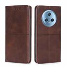 For Honor Magic5 Cow Texture Magnetic Horizontal Flip Leather Phone Case(Dark Brown) - 1