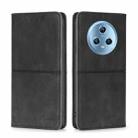 For Honor Magic5 Cow Texture Magnetic Horizontal Flip Leather Phone Case(Black) - 1