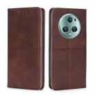 For Honor Magic5 Pro Cow Texture Magnetic Horizontal Flip Leather Phone Case(Dark Brown) - 1