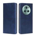 For Honor Magic5 Pro Cow Texture Magnetic Horizontal Flip Leather Phone Case(Blue) - 1