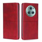 For Honor Magic5 Pro Cow Texture Magnetic Horizontal Flip Leather Phone Case(Red) - 1