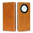 For Honor X40 Cow Texture Magnetic Horizontal Flip Leather Phone Case(Light Brown) - 1