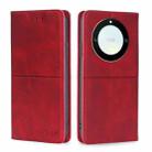 For Honor X40 Cow Texture Magnetic Horizontal Flip Leather Phone Case(Red) - 1