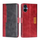 For Tecno Camon 19 Neo Contrast Color Side Buckle Leather Phone Case(Red + Black) - 1