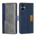 For Tecno Camon 19 Neo Contrast Color Side Buckle Leather Phone Case(Blue + Grey) - 1