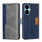 For Tecno Camon 19 / 19 Pro Contrast Color Side Buckle Leather Phone Case(Blue + Grey) - 1