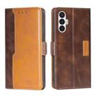 For Tecno Pova 3 Contrast Color Side Buckle Leather Phone Case(Dark Brown + Gold) - 1