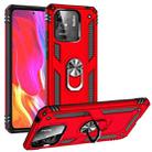For Xiaomi Redmi 12C / 11A Shockproof TPU + PC Phone Case with Holder(Red) - 1