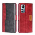 For Blackview A85 Contrast Color Side Buckle Leather Phone Case(Red + Black) - 1