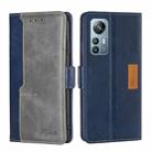 For Blackview A85 Contrast Color Side Buckle Leather Phone Case(Blue + Grey) - 1