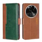 For OPPO Find X6 Pro 5G Contrast Color Side Buckle Leather Phone Case(Light Brown + Green) - 1