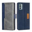 For Nokia G22 Contrast Color Side Buckle Leather Phone Case(Blue + Grey) - 1