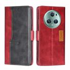 For Honor Magic5 Pro Contrast Color Side Buckle Leather Phone Case(Red + Black) - 1