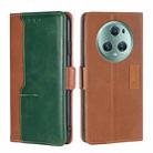 For Honor Magic5 Pro Contrast Color Side Buckle Leather Phone Case(Light Brown + Green) - 1