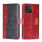 For Honor X5 4G Contrast Color Side Buckle Leather Phone Case(Red + Black) - 1