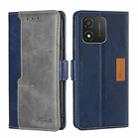 For Honor X5 4G Contrast Color Side Buckle Leather Phone Case(Blue + Grey) - 1