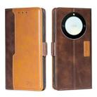 For Honor X40 Contrast Color Side Buckle Leather Phone Case(Dark Brown + Gold) - 1