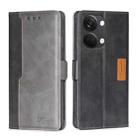 For OnePlus Ace 2V 5G Contrast Color Side Buckle Leather Phone Case(Black + Grey) - 1