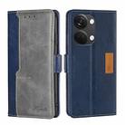 For OnePlus Ace 2V 5G Contrast Color Side Buckle Leather Phone Case(Blue + Grey) - 1