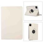 For Xiaomi Pad 6 / Pad 6 Pro 360 Degree Rotation Litchi Texture Leather Tablet Case(White) - 1