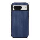 For Google Pixel 8 Yellow Cow Texture PU Phone Case(Blue) - 1