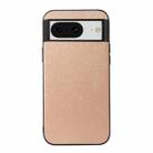 For Google Pixel 8 Wood Texture PU Phone Case(Gold) - 1