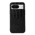 For Google Pixel 8 Crocodile Texture Genuine Leather Phone Case(Black) - 1