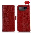 For Asus ROG Phone 7 Crocodile Top Layer Cowhide Leather Phone Case(Red) - 1
