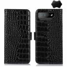 For Asus ROG Phone 7 Crocodile Top Layer Cowhide Leather Phone Case(Black) - 1
